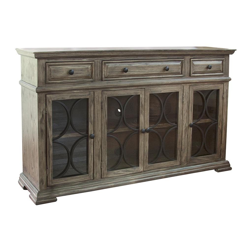 Bonanza 4 Glass Doors 3 Drawers Console 2 Bonanza 4 Glass Doors 3 Drawers Console - Image 2