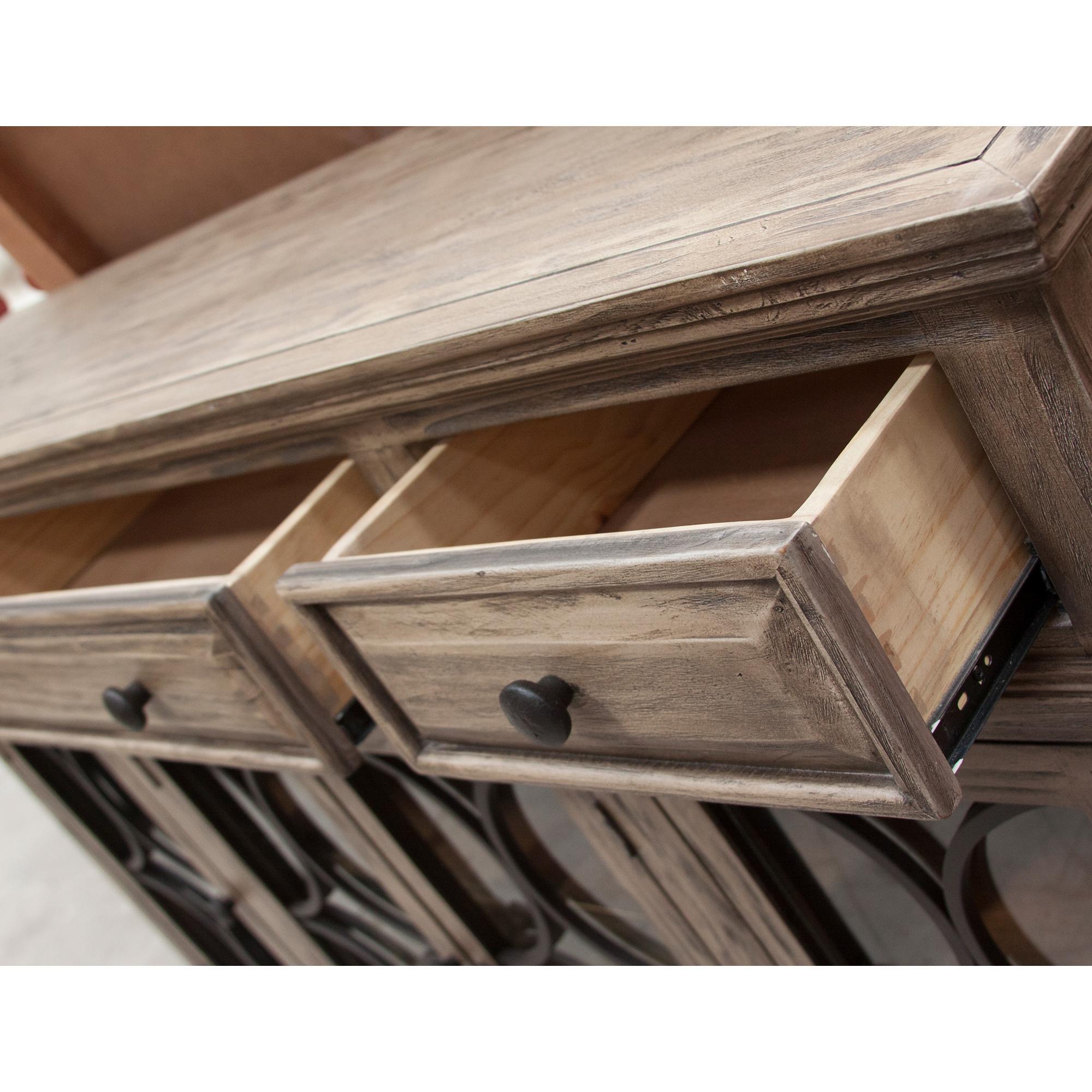 Bonanza 4 Glass Doors 3 Drawers Console 6 Bonanza 4 Glass Doors 3 Drawers Console - Image 6