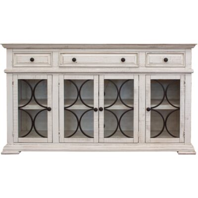 Bonanza 4 Glass Doors 3 Drawers Console