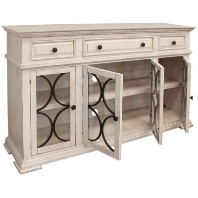 Bonanza 4 Glass Doors 3 Drawers Console IFD4150CONS IFD4150CONS 03