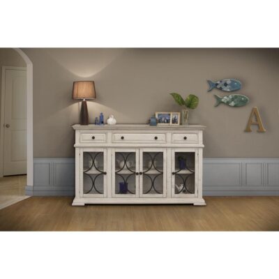 Bonanza 4 Glass Doors 3 Drawers Console IFD4150CONS IFD4150CONS 04