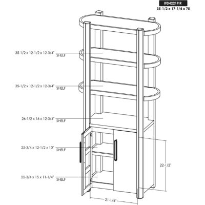 Balam 2 Door 3 Shelf Pier IFD4221PIR IFD4221PIR 11