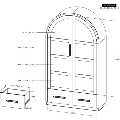Balam 2 Drawer & 2 Glass Doors Cabinet 21 Balam 2 Drawer & 2 Glass Doors Cabinet IFD4321CAB IFD4321CAB 11