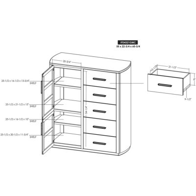 Balam 5 Drawer & 2 Door Gentleman's Chest IFD4321GMC IFD4321GMC 09