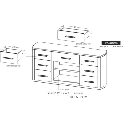 Balam 7 Drawer Console IFD4322CNS IFD4322CNS 10