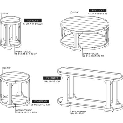 Balam 1 Shelf Sofa Table IFD4322SFT IFD4322SFT 09