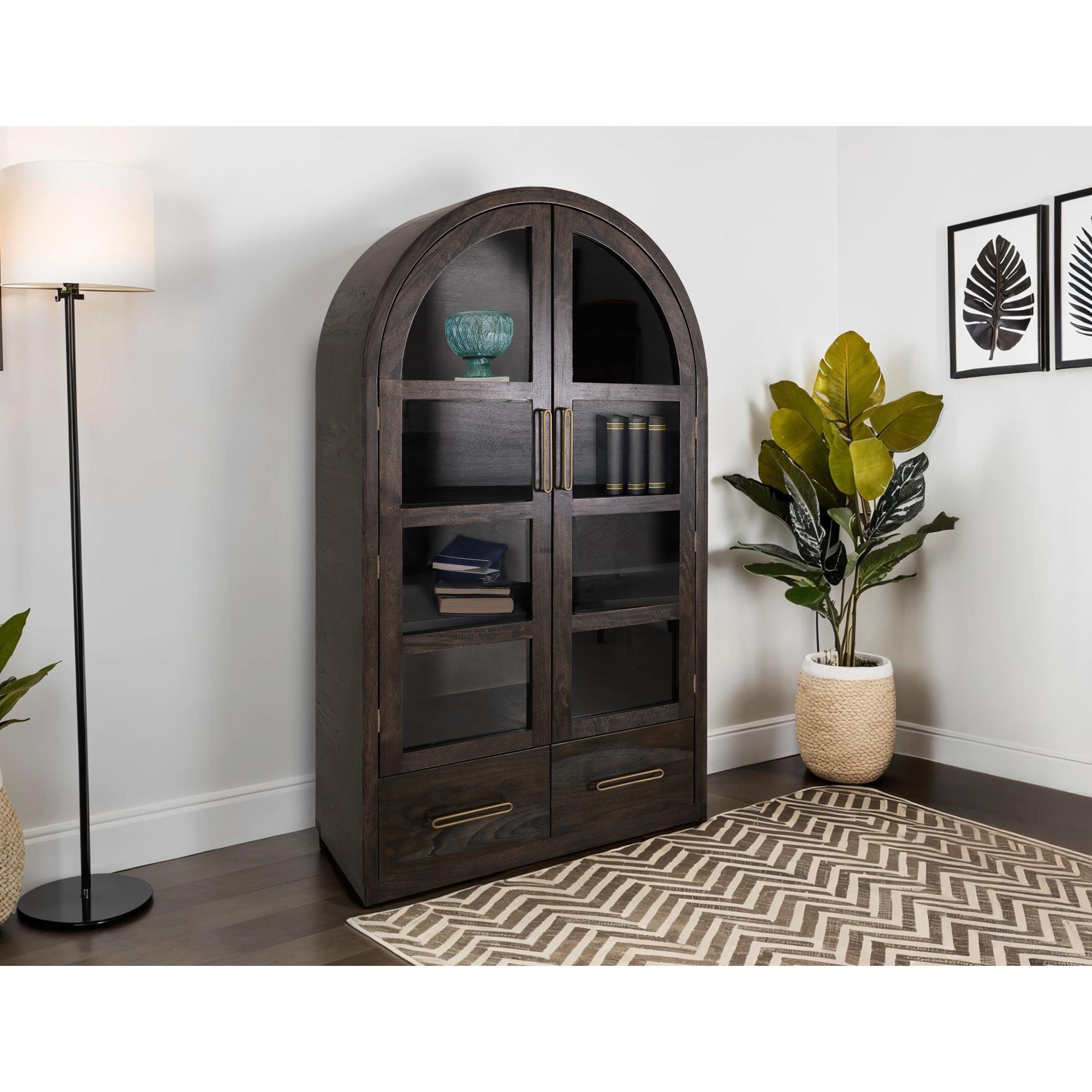 Balam 2 Drawer & 2 Glass Doors Cabinet 5 Balam 2 Drawer & 2 Glass Doors Cabinet - Image 5