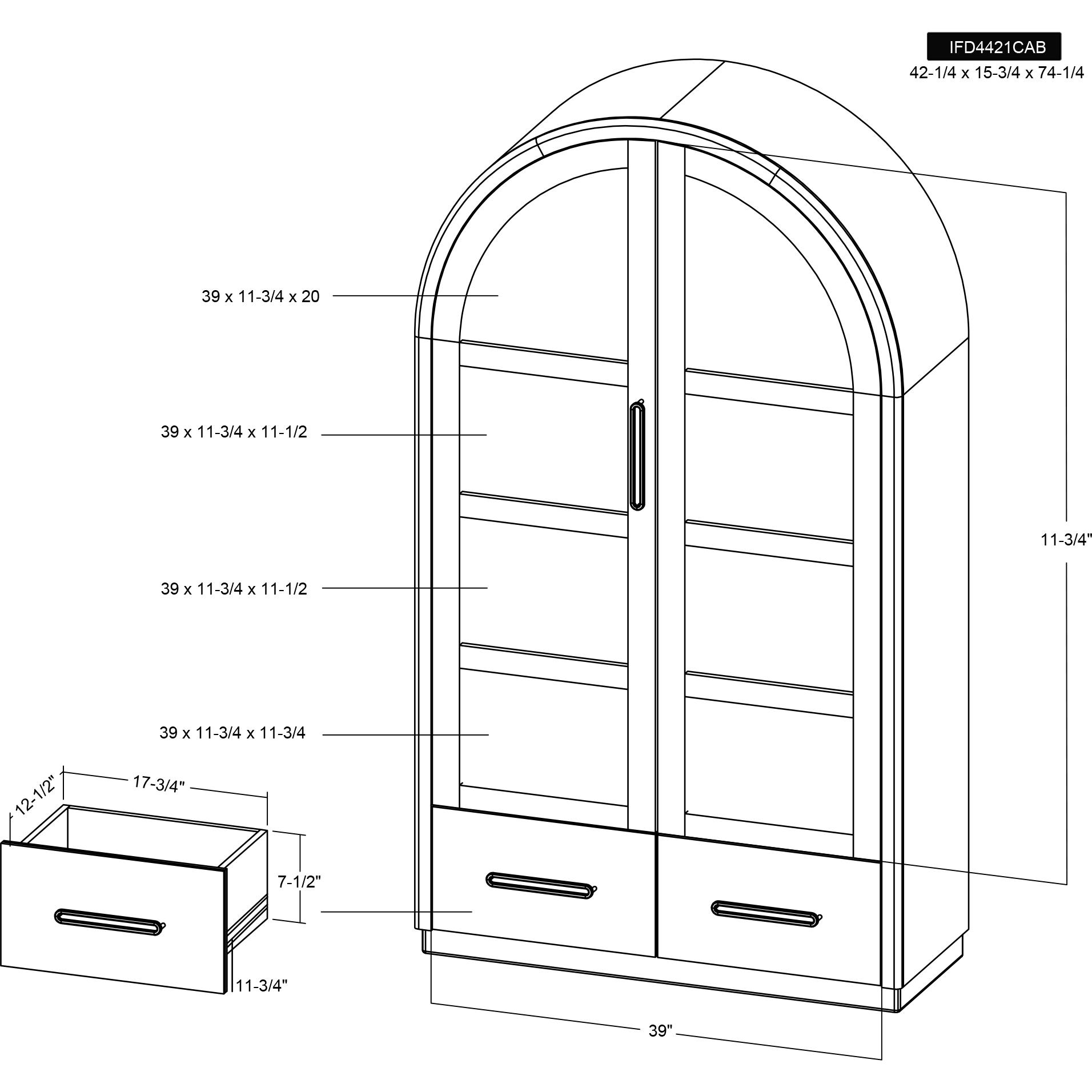Balam 2 Drawer & 2 Glass Doors Cabinet 11 Balam 2 Drawer & 2 Glass Doors Cabinet - Image 11