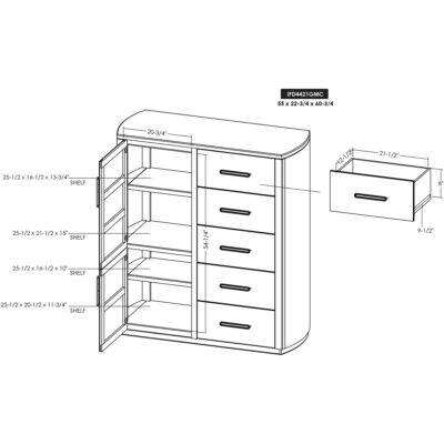 Balam 5 Drawer & 2 Door Gentleman's Chest IFD4421GMC IFD4421GMC 10