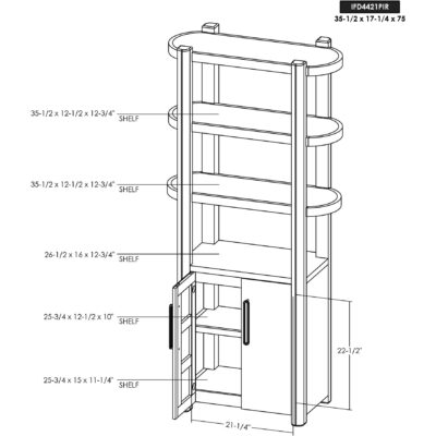 Balam 2 Door 3 Shelf Pier IFD4421PIR IFD4421PIR 10