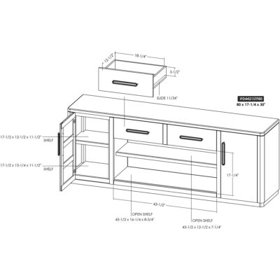 Balam 2 Drawer & 2 Door TV Stand 80" for Fireplace IFD4421STF80 IFD4421STF80 10