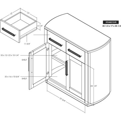 Balam 2 Drawer & 2 Glass Door Server IFD4421SVR IFD4421SVR 08