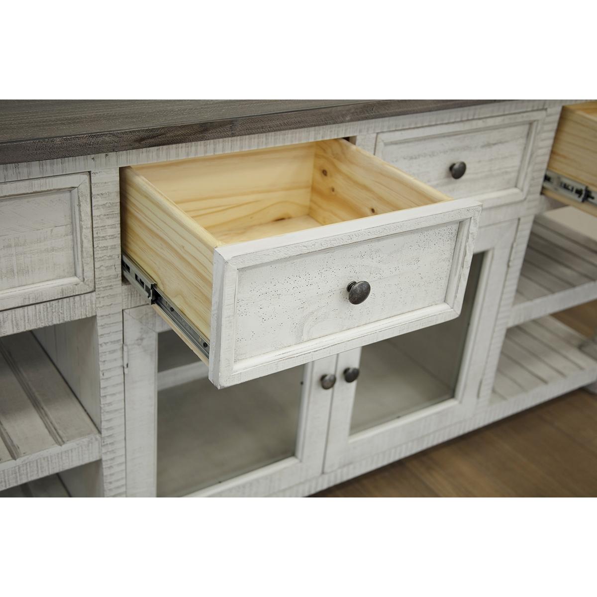 Stone 3 Drawer 2 Glass Door 60" TV Stand 4 Stone 3 Drawer 2 Glass Door 60" TV Stand - Image 4