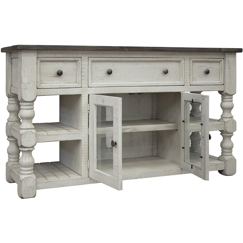 Stone 3 Drawer 2 Glass Door 60" TV Stand 5 Stone 3 Drawer 2 Glass Door 60" TV Stand - Image 5