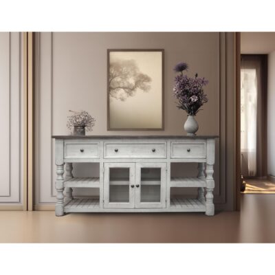 Stone 3 Drawer 2 Glass Doors 70" TV Stand IFD4691STD70 IFD4691STD70 02