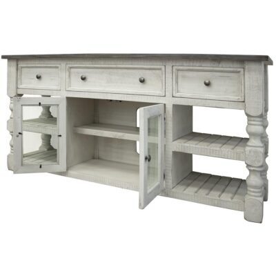 Stone 3 Drawer 2 Glass Doors 70" TV Stand IFD4691STD70 IFD4691STD70 03