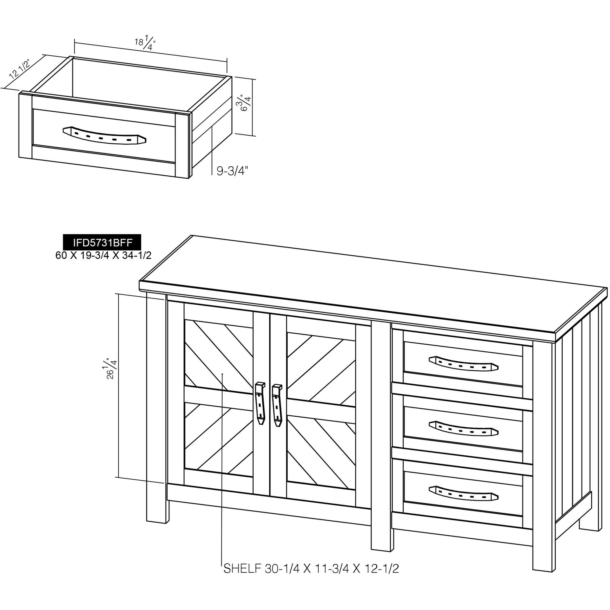 Dutton 3 Drawer 2 Door Buffet 11 Dutton 3 Drawer 2 Door Buffet - Image 11