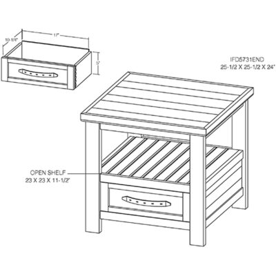 Dutton 1 Drawer End Table IFD5731END IFD5731END 06