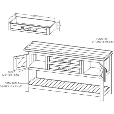 Dutton 2 Drawer 2 Door Sofa Table IFD5731SFT IFD5731SFT 06