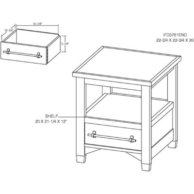 Town 1 Drawer End Table IFD5781END IFD5781END 06