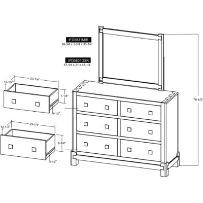 Atenas 6 Drawer Dresser IFD5831DSR IFD5831DSR 10