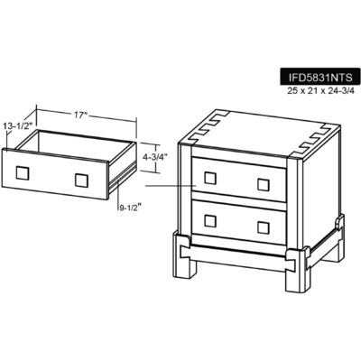 Atenas 2 Drawer Nightstand 15 Atenas 2 Drawer Nightstand IFD5831NTS IFD5831NTS 08