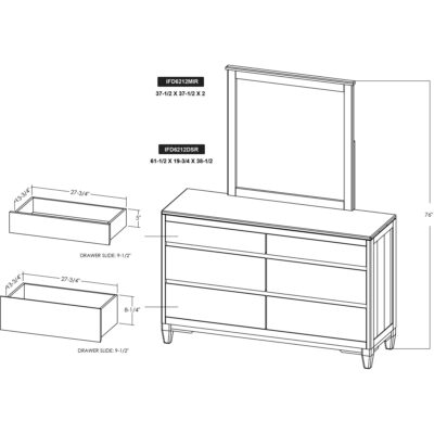 Parota Nova 6 Drawer Dresser IFD6212DSR IFD6212DSR 06