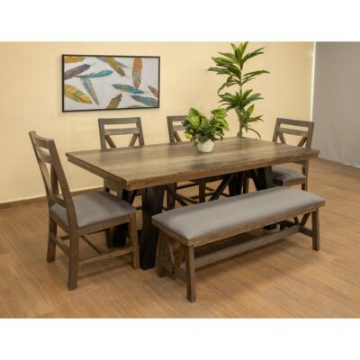 Loft Brown Wooden Bench IFD6441BEN IFD6441BEN 02