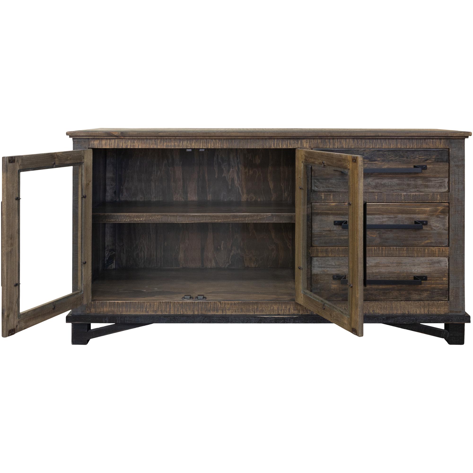 Loft Brown 3 Drawer 2 Doors Buffet 3 Loft Brown 3 Drawer 2 Doors Buffet - Image 3