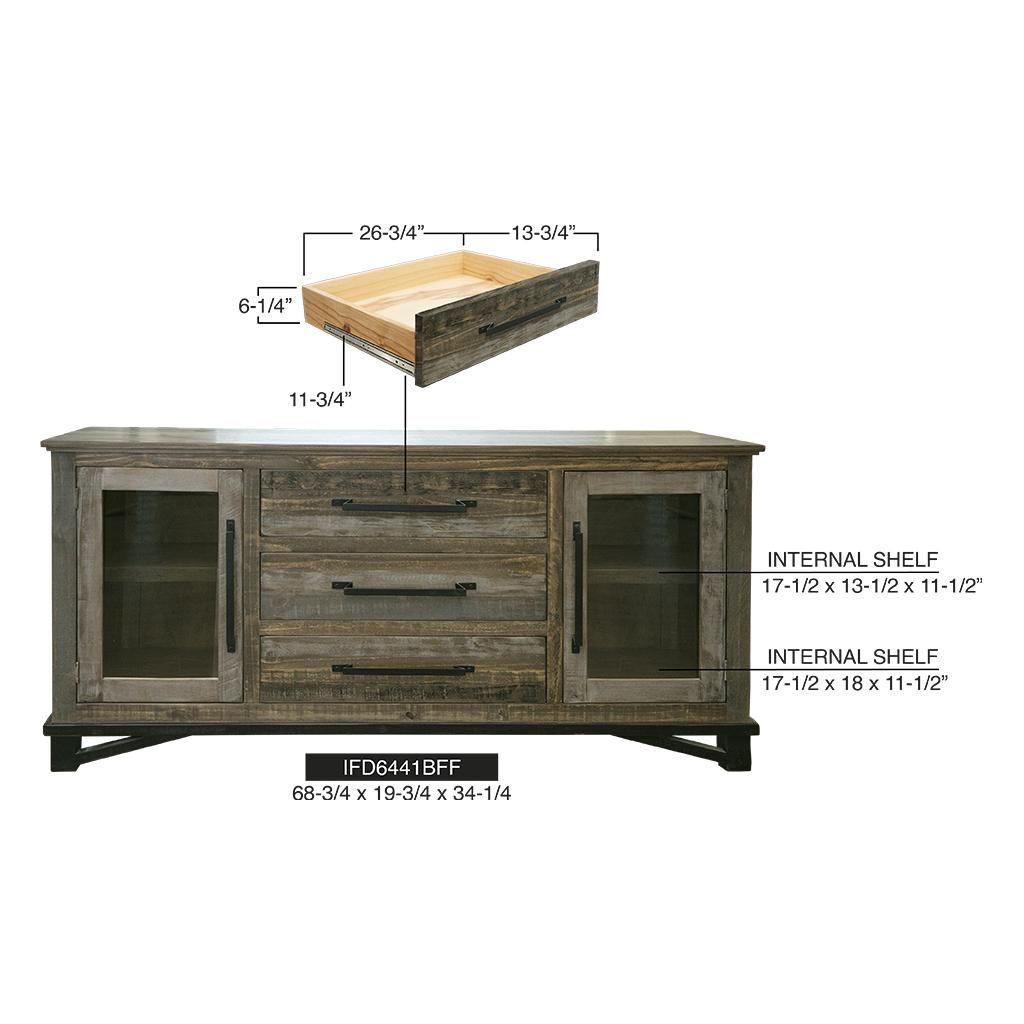 Loft Brown 3 Drawer 2 Door Buffet IFD6441BFF 10 Loft Brown 3 Drawer 2 Door Buffet IFD6441BFF - Image 10