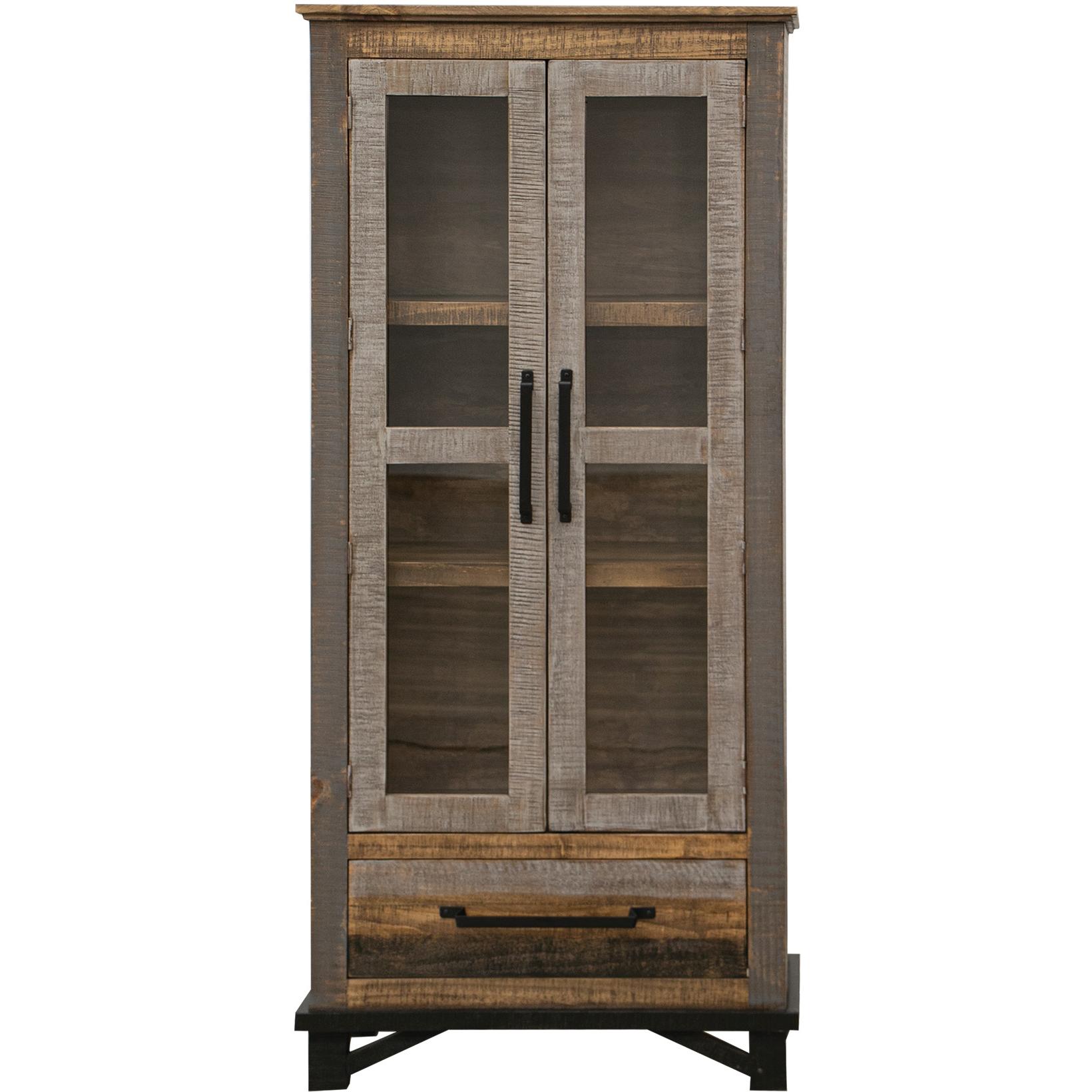 Loft Brown 1 Drawer 2 Doors Cabinet 2 Loft Brown 1 Drawer 2 Doors Cabinet - Image 2