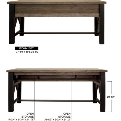 Loft Brown Counter Height Sofa Table 19 Loft Brown Counter Height Sofa Table IFD6441SBT IFD6441SBT 10
