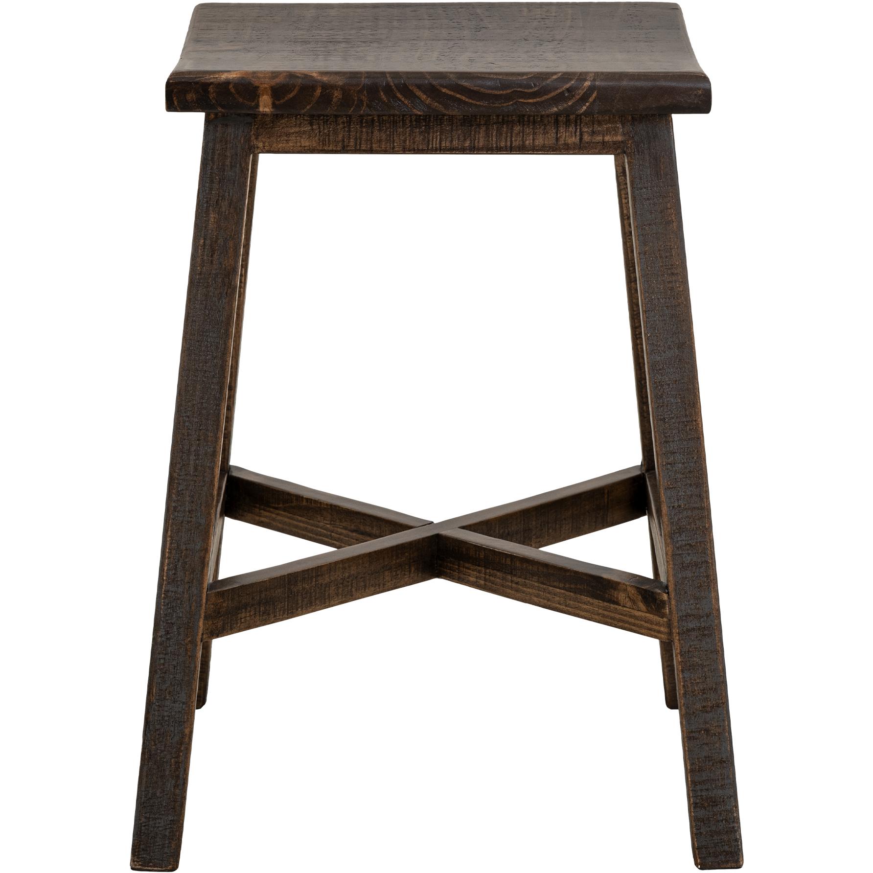 Loft Brown 24" Wooden Stool 2 Loft Brown 24" Wooden Stool - Image 2
