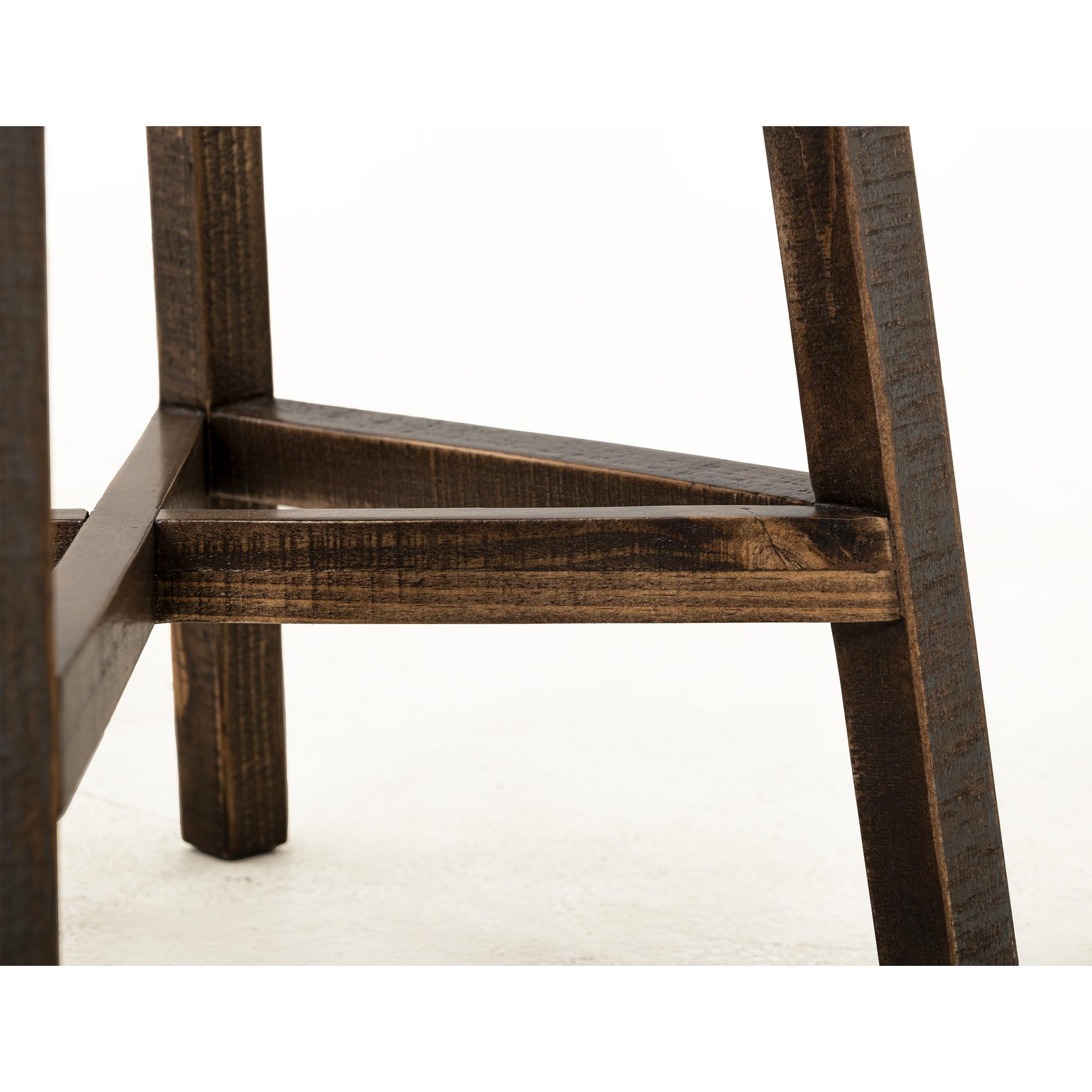 Loft Brown 24" Wooden Stool 6 Loft Brown 24" Wooden Stool - Image 6
