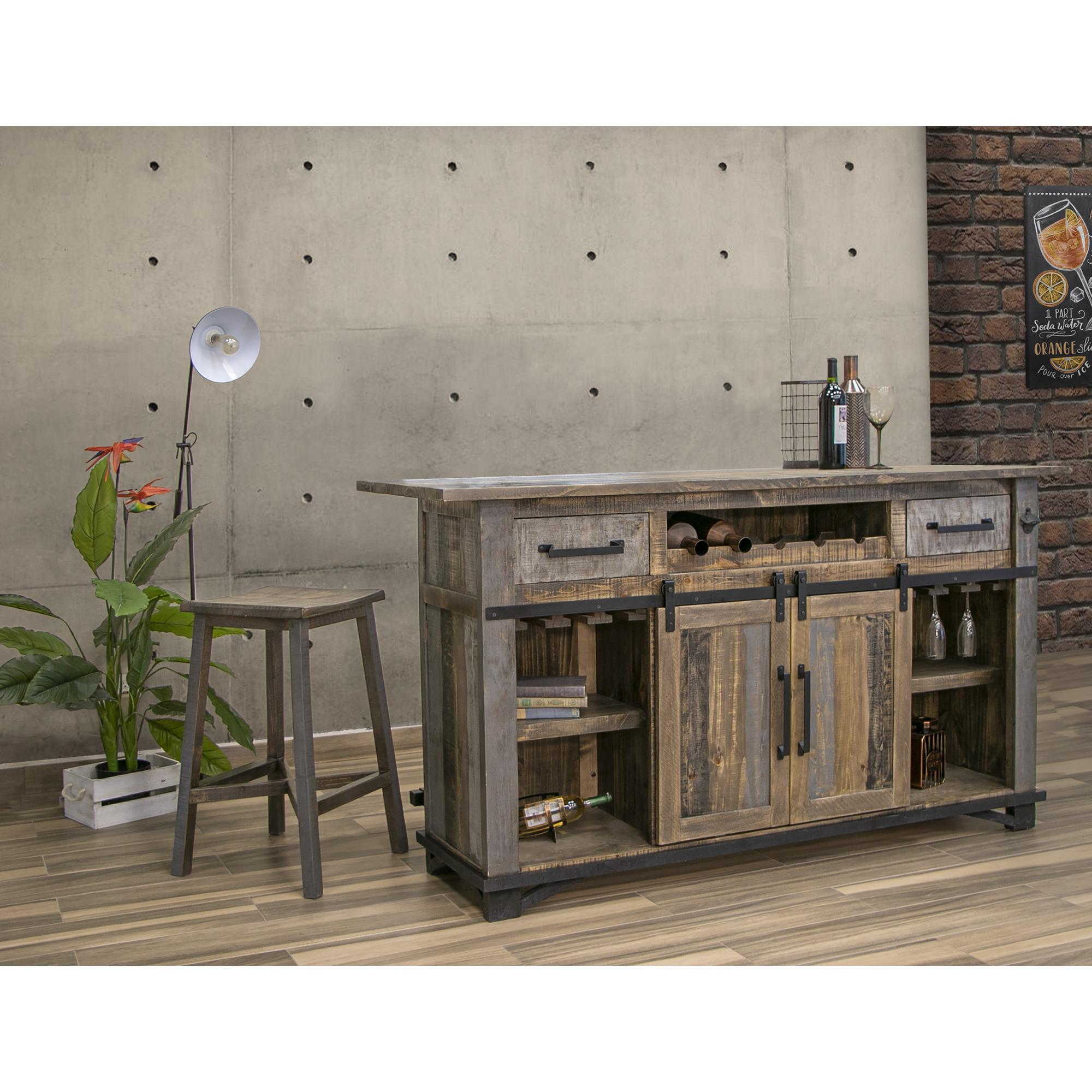 Loft Brown 30" Wooden Stool IFD6441STL30 2 Loft Brown 30" Wooden Stool IFD6441STL30 - Image 2