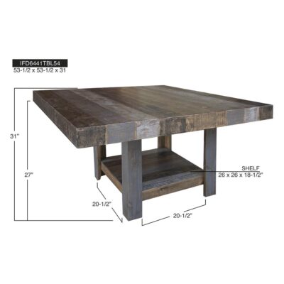Loft Brown 54" Square Dining Table 13 Loft Brown 54" Square Dining Table IFD6441TBL54 IFD6441TBL54 07