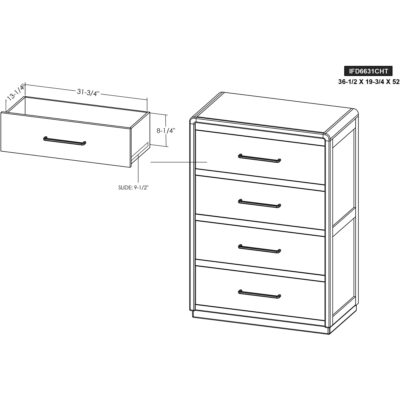 Dark Mezquite 5 Drawer Chest IFD6631CHT IFD6631CHT 09