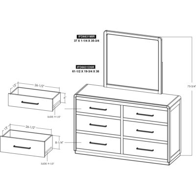 Dark Mezquite 6 Drawer Dresser IFD6631DSR IFD6631DSR IFD6631DSR 09