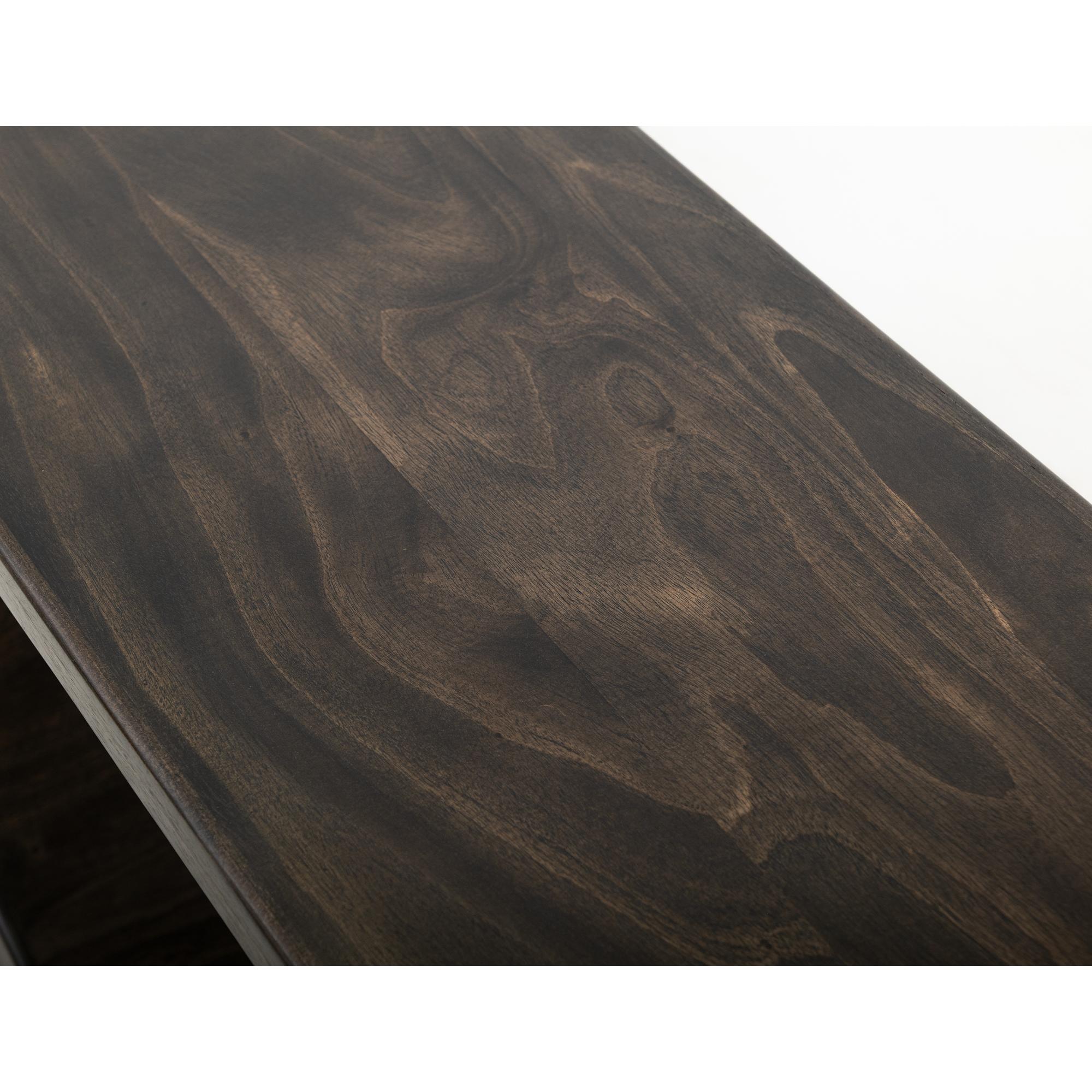 Dark Mezquite Wooden Sofa Table 5 Dark Mezquite Wooden Sofa Table - Image 5