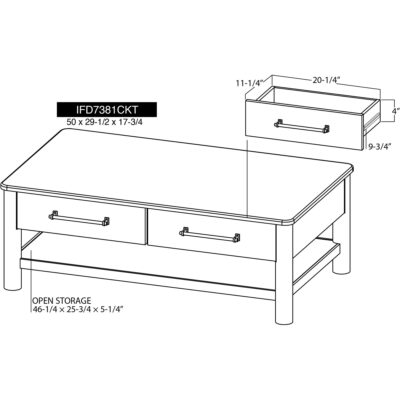 Olimpia 4 Drawer Cocktail Table IFD7381CKT IFD7381CKT 09