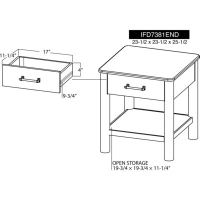 Olimpia 1 Drawer End Table IFD7381END IFD7381END 08