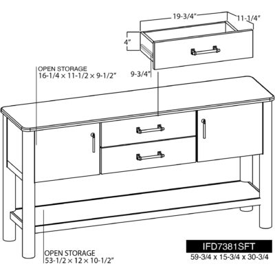 Olimpia 2 Drawer 2 Doors Sofa Table IFD7381SFT IFD7381SFT 10