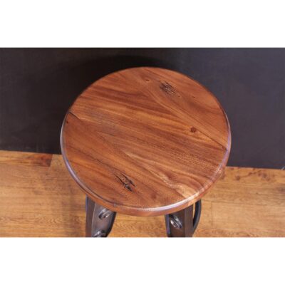 Parota Wooden Round Seat Adjustable 24-30" Swivel Iron Base Barstool 5 Parota Wooden Round Seat Adjustable 24-30" Swivel Iron Base Barstool IFD866BS2430 IFD866BS2430 03