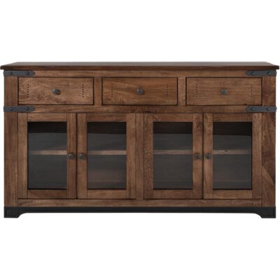 Parota 3 Drawer 4 Glass Doors 70" Console