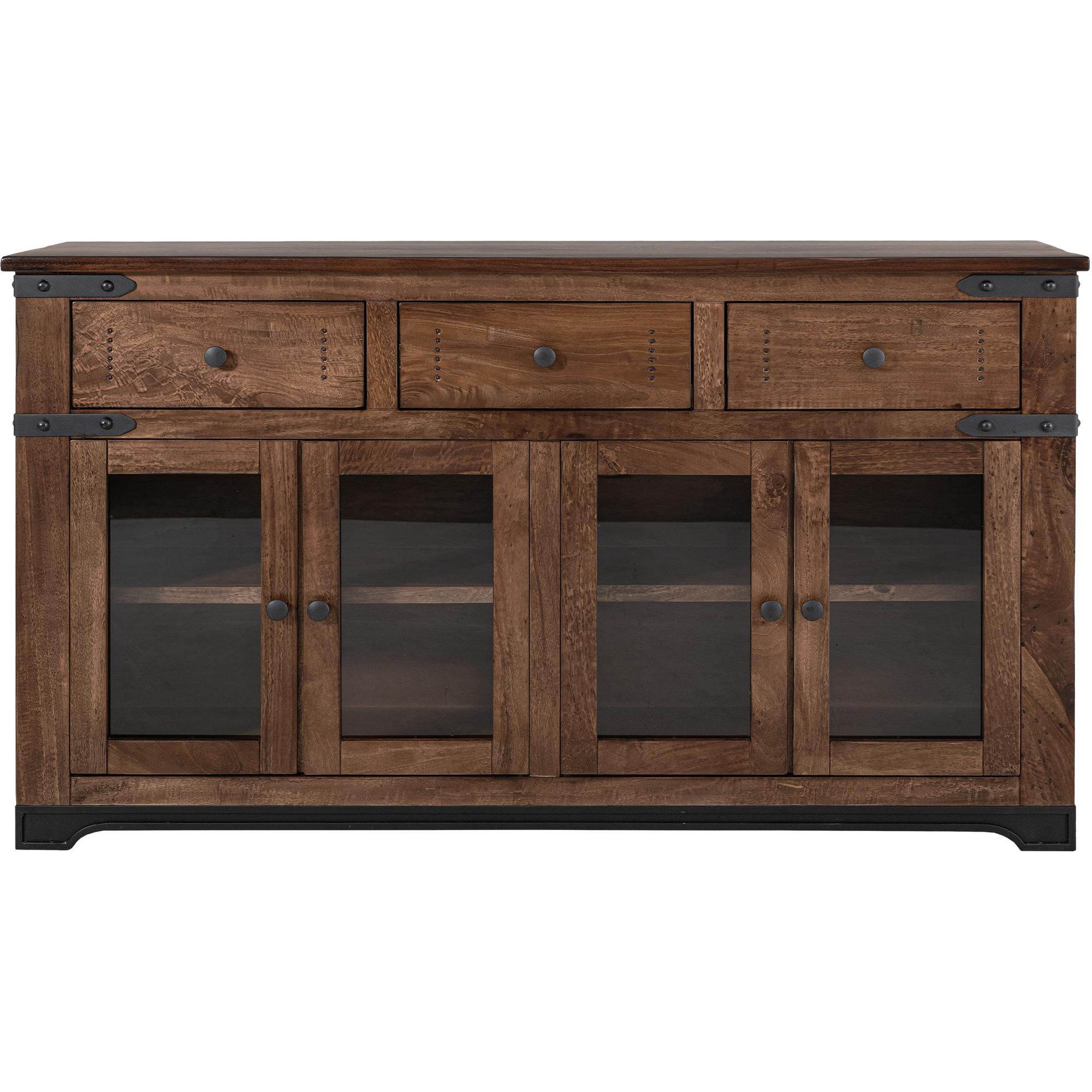 Parota 3 Drawer 4 Glass Doors 70" Console 1 Parota 3 Drawer 4 Glass Doors 70" Console