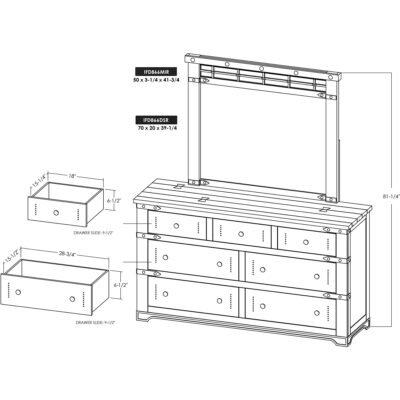 Parota 7 Drawer Dresser IFD866DSR IFD866DSR 10