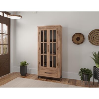 Natural Parota 2 Glass Door 1 Drawer Cabinet 8 Natural Parota 2 Glass Door 1 Drawer Cabinet IFD8681CAB IFD8681CAB 02