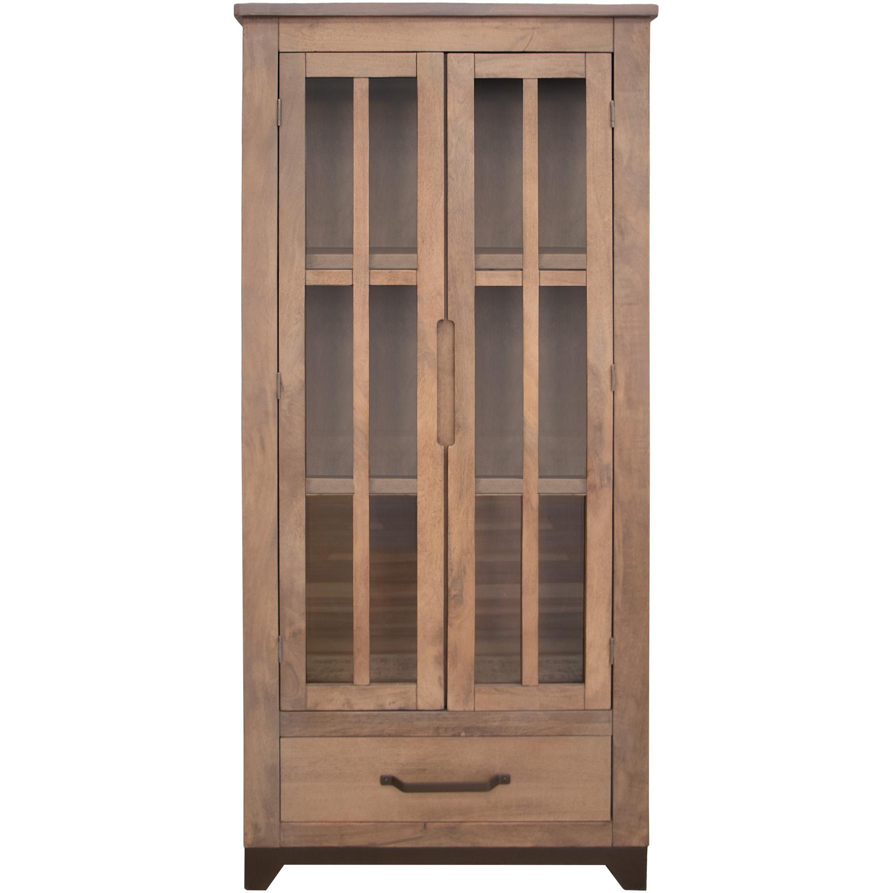 Natural Parota 2 Glass Door 1 Drawer Cabinet 3 Natural Parota 2 Glass Door 1 Drawer Cabinet - Image 3