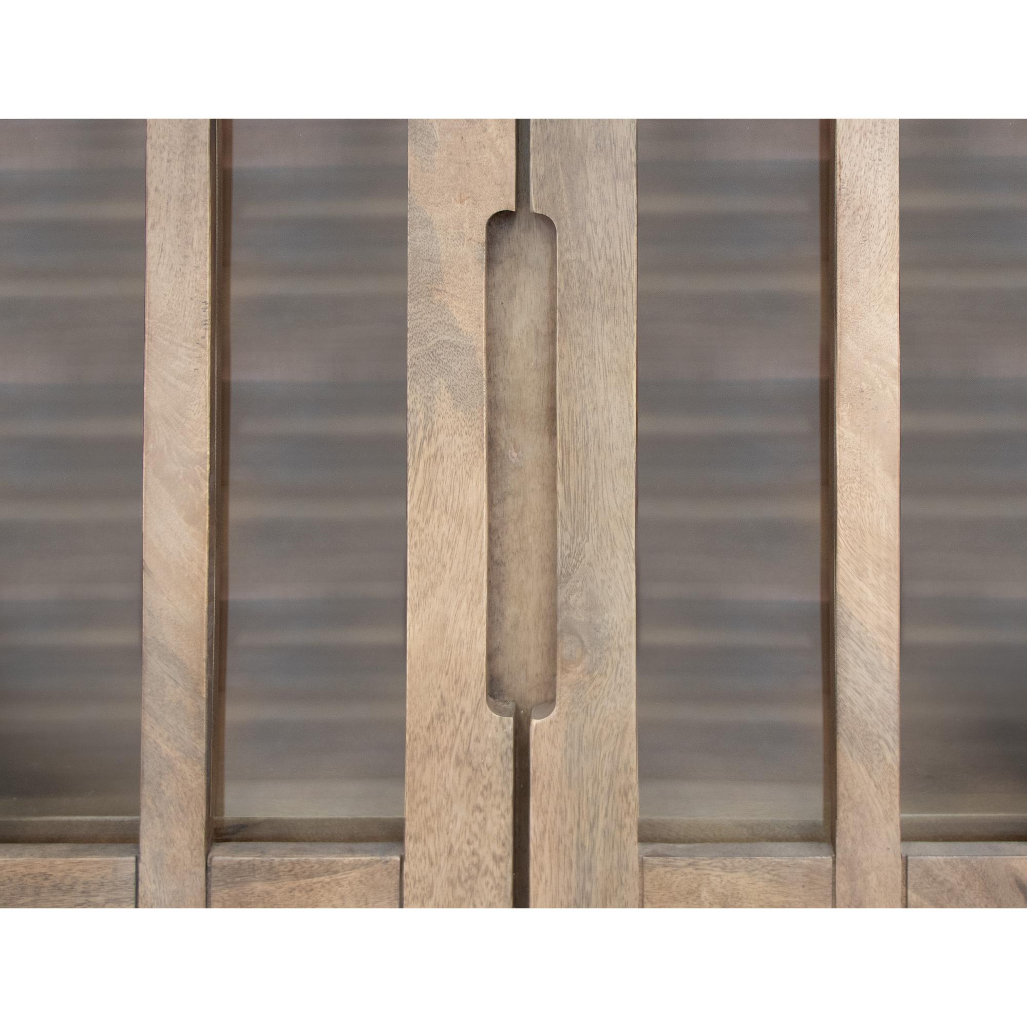 Natural Parota 2 Glass Door 1 Drawer Cabinet 7 Natural Parota 2 Glass Door 1 Drawer Cabinet - Image 7