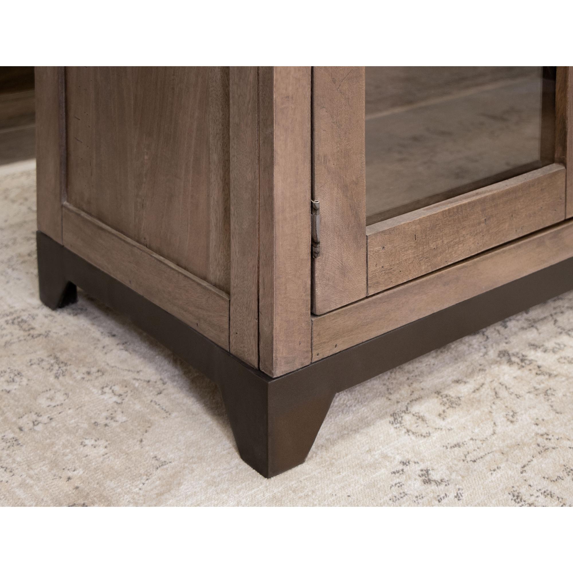 Natural Parota 3 Drawer 4 Glass Doors Console 8 Natural Parota 3 Drawer 4 Glass Doors Console - Image 8